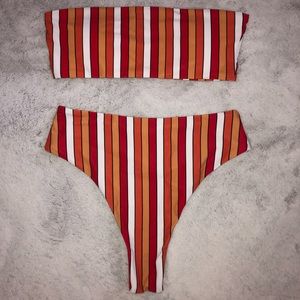 Zaful Striped Bikini Set